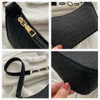 Women's Embossed Felt Handbag with Portable Chain