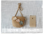 Children's Straw Crossbody Bag Lovely Girls Small Coin Purse Princess Wallet Handbags Baby Kids Mini Summer Shoulder Bags