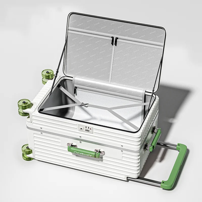 New Luggage 20 inch Carry-on Suitcase Side Opening Travel Suitcase Aluminum Frame Trolley Case 30 inch Large Capacity Luggage