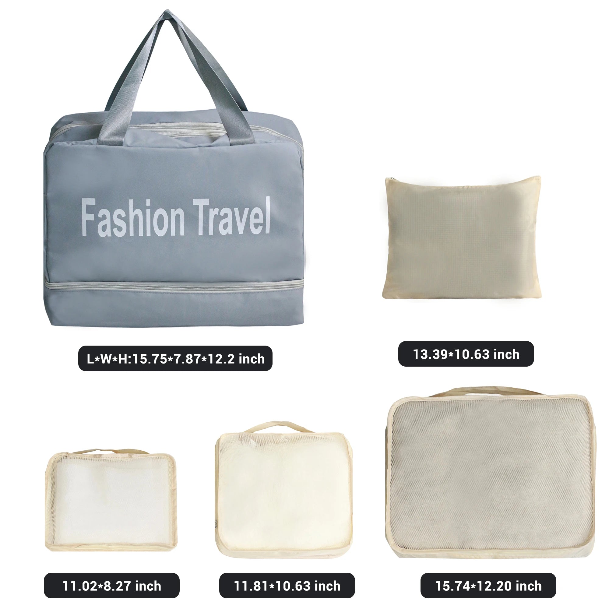 Luggage Sets 3 Piece, Suitcases with Double Spinner Wheel,Suitcase Set ABS Hard Case Luggage with Travel Duffle Bag
