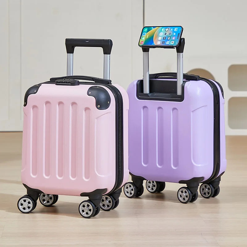 14 inch suitcase with phone holder for easy carrying during travel 360 degree roller suitcase for business purposes suitcase