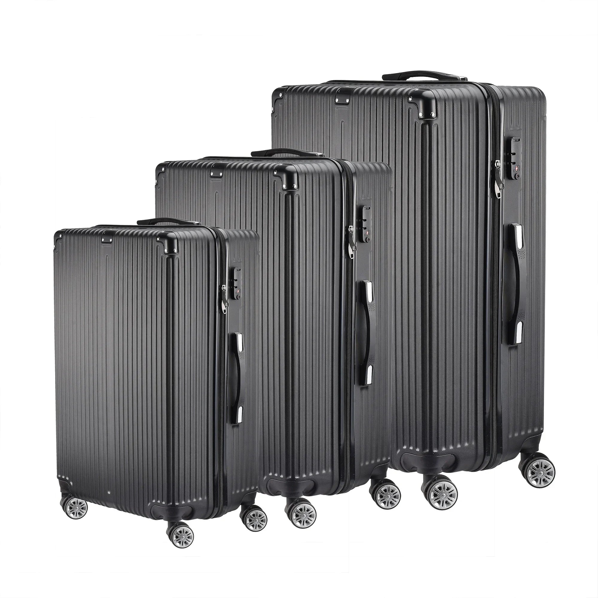 Roshanda 3-Piece Luggage Set Suitcase set 20 "24" 28 "ABS hard shell travel luggage set 4 Universal Swivel quiet Wheels