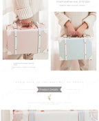 13/16/18 Inch Vintage Cosmetic Case Mini Carry-on Luggage Suitcase PU Lightweight Ready Bag Handbag Password Lock Makeup Box