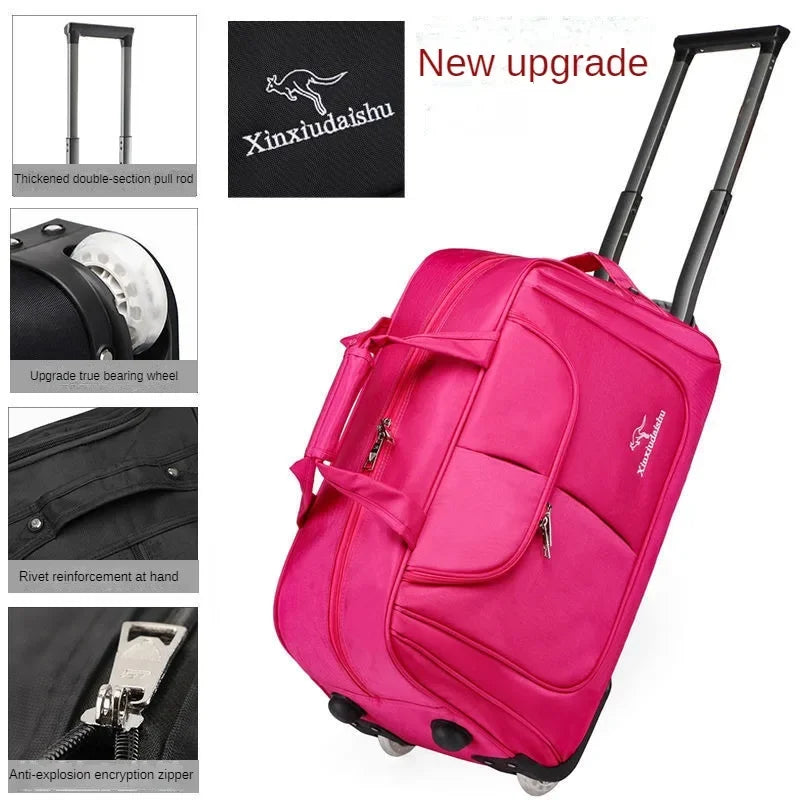 Large Capacity Trolley Bag Men's and Women's Hand Travel Bags Waterproof,lightweight,foldable Duffel Bag Multifunctional Storage