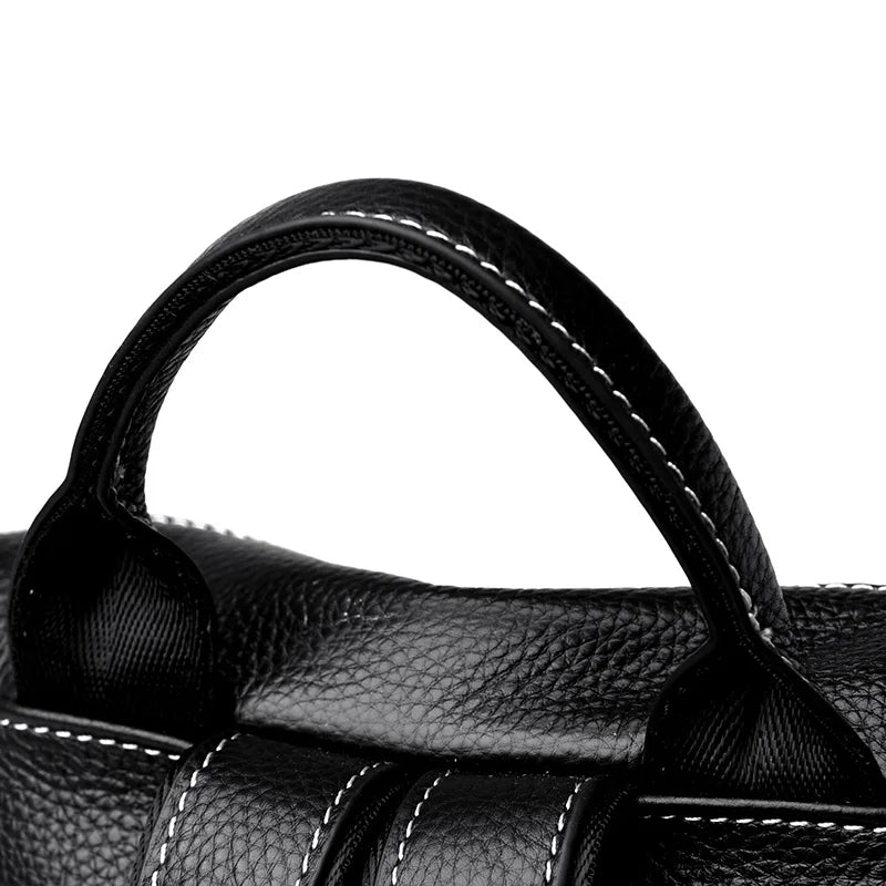 2023 Vintage Women Backpack Large Capacity School Bags Teenagers Girls School Backpack High Quality Genuine Leather Shoulder Bag