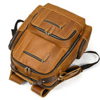 Newsbirds men's leather backpack retro luxury fashion style bagpack travel bag backpack school bag for man leather daypack men
