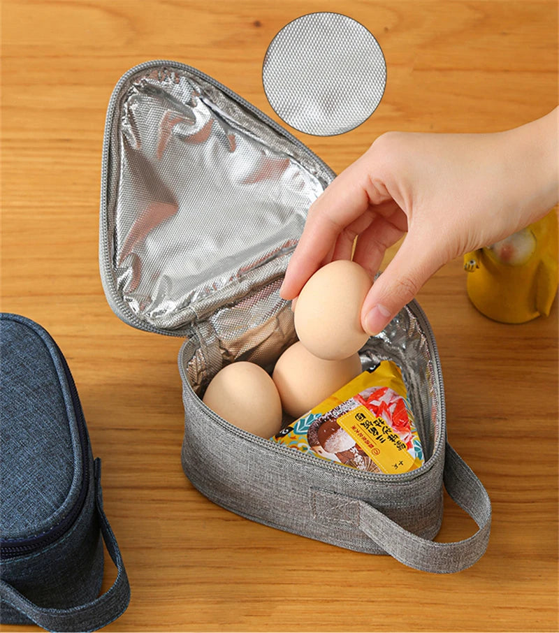 Mini Triangular Insulation Bag Aluminum Foil Thermal Cooler Lunch Tote Student Rice Ball Bag Lunch Box Bento Lunch Carry Bags