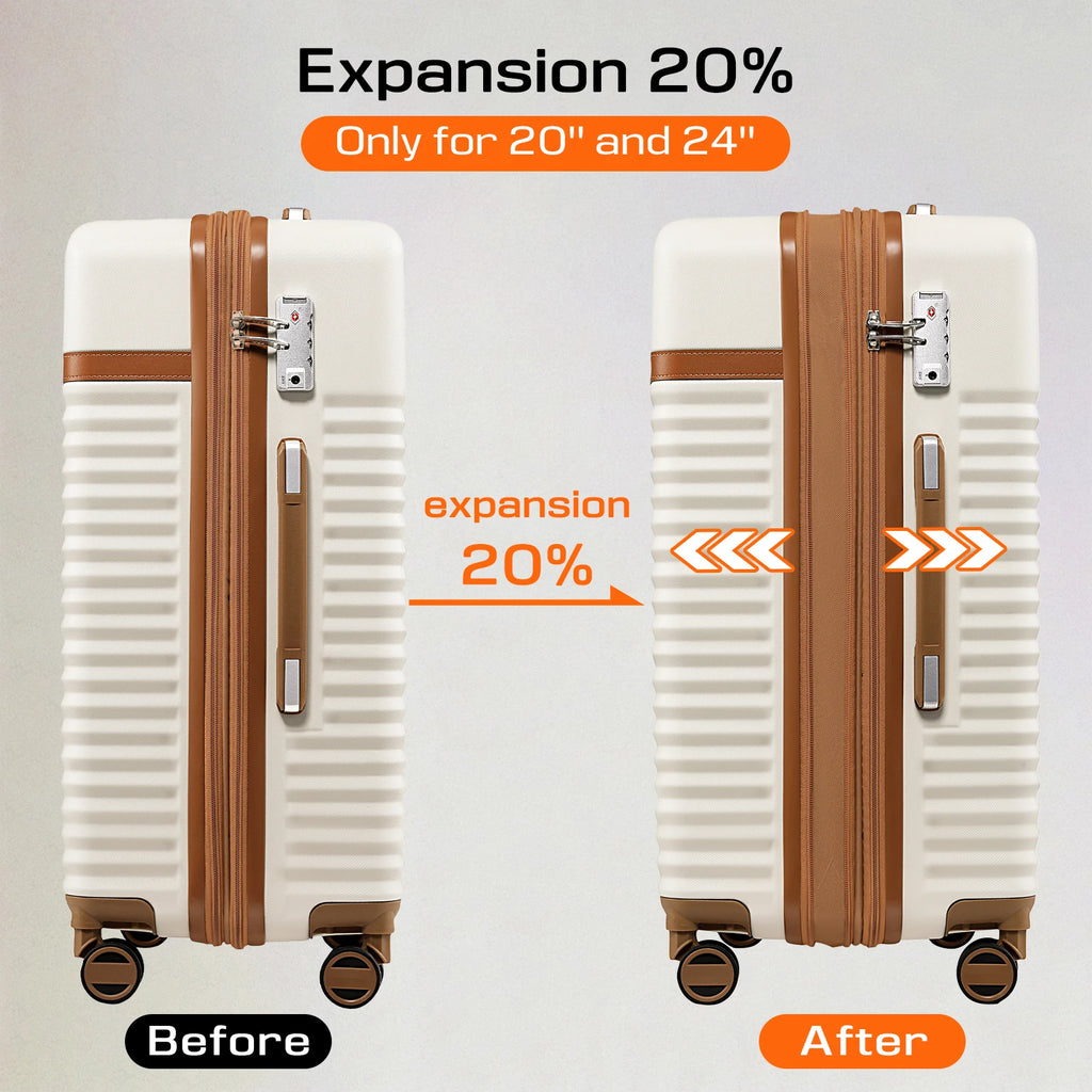 Travel Luggage Suitcase Set, Expandable Lightweight Carry on Suitcase with Duffel Bag,Toiletry Bag,TSA Lock,Spinner Wheels