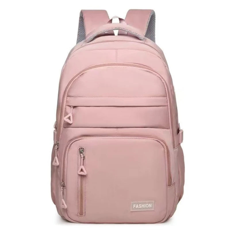 Neutral brand men's and women's school backpacks are suitable for traveling students and feature multiple layers of pockets.