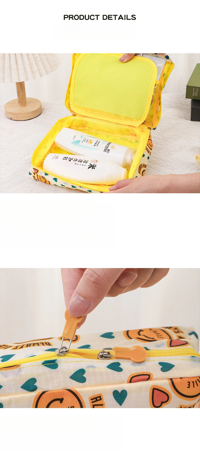 Women's Waterproof Makeup & Toiletries Travel Bag | Portable Cosmetic Organizer, Hanging Shower Pouch