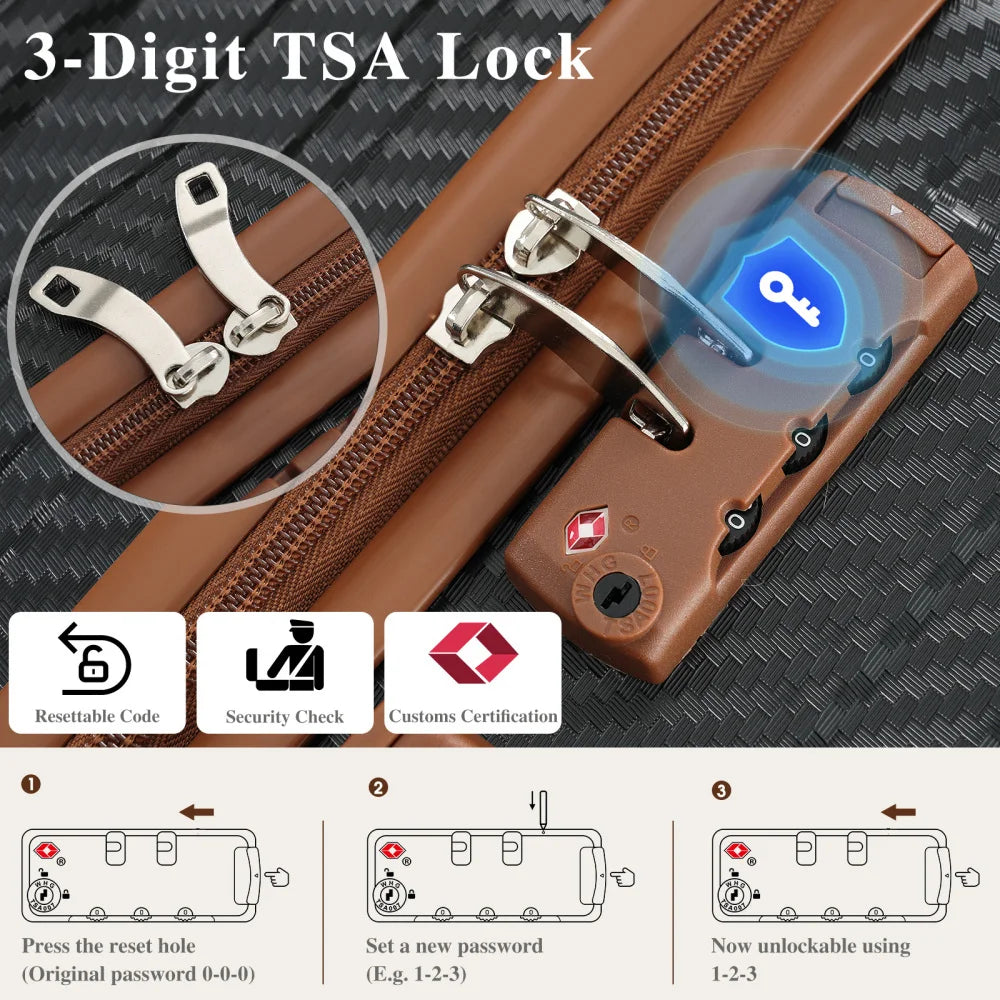 6pcs Hardshell ABS Luggage Set with Spinner Wheels and TSA Lock Side (Lightweight)