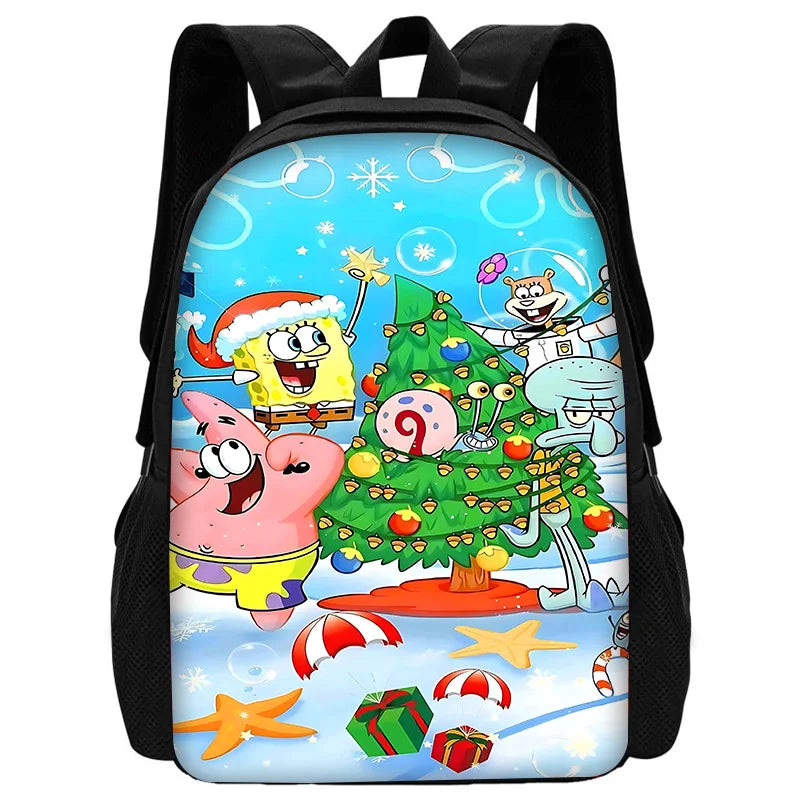Cute Potdemiel Child School Backpack with Lunch Bags ,Pencil Bags ,School Bags for Boys Girls S-Sponge-BobS Best Gift