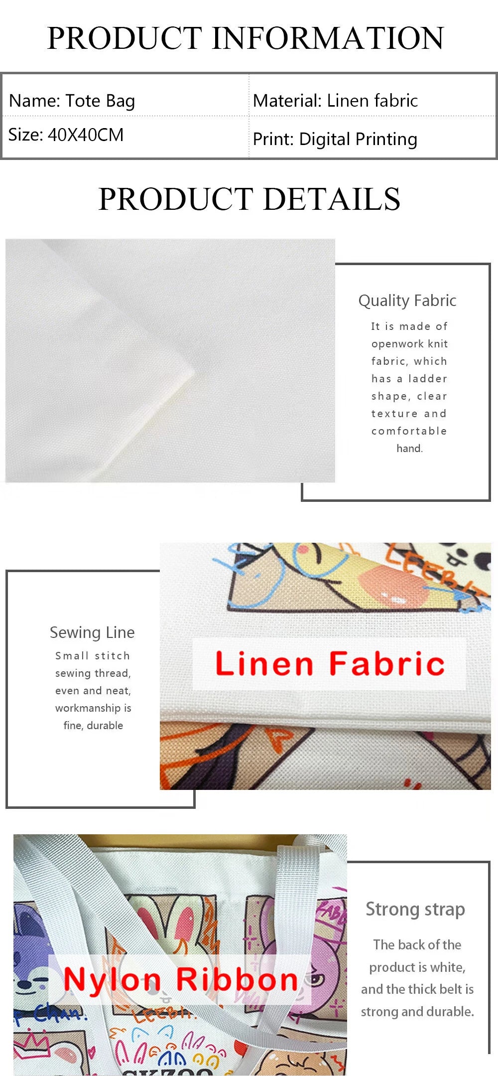 Cartoon Candy Candy Handbag Women Casual Linen Totes Underarm Top Handle Bag Lady Shopping Travel Bags