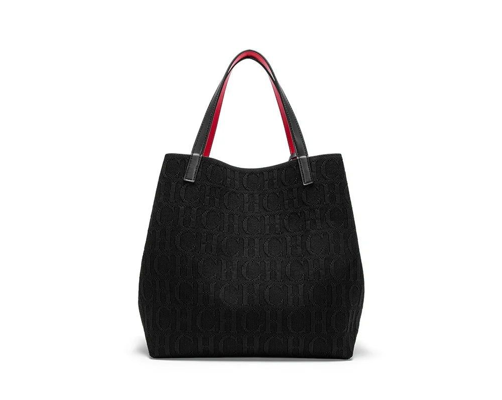 CH High Quality Craft Large Capacity Handbag Ladies Shoulder Bag Fashion Classic New Pure Color Outer Pocket Ladies Handbag