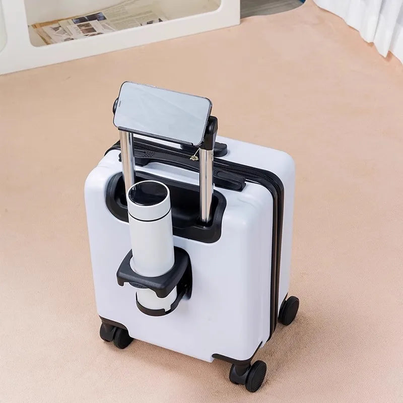 Small Luggage Travel Bag 14 Inches Luggage Travel Luggage with Cup Holder and Hook