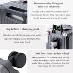 Suitcase Wide Handle Travel Suitcase Men 20 24 26 Carry-On Luggage Women PC Aluminum Frame Trolley Case