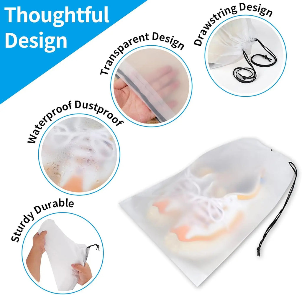 Clear Drawstring Shoe Bags (5PCS)