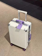Suitcase Aluminum Frame with Colorful Silent Spinner Wheel TSA Lock Travel Trolley Case 20"Carry-on High-quality Rolling Luggage
