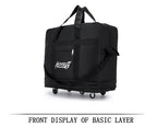 Travelling Pack Wheels For Women Men Expandable Foldable Trolley Luggage Versatile Black Suitcase For Weekend Trip overnight bag