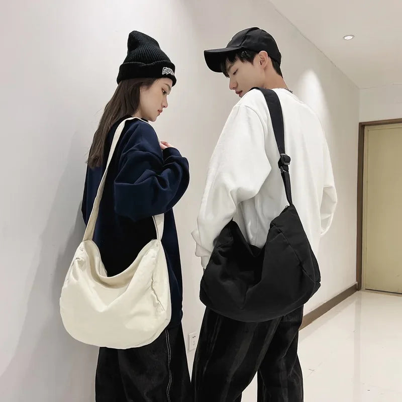 Large Capacity Nylon Shoulder Bag [Korean Style Hobo Bag]