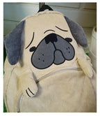 SUPER QUALITY Japanese cute animal Pug bag original cloth backpack of junior high school students autumn schoolbag female gift