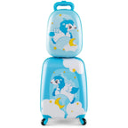 DORTALA 2Pcs 12" 16" ABS Kids Suitcase Backpack Luggage Set School Travel Lightweight
