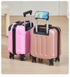 14 inch suitcase with phone holder for easy carrying during travel 360 degree roller suitcase for business purposes suitcase