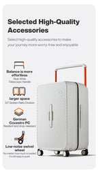 Mixi Large-Capacity Suitcase Trolley Case 26inch Checked in Hardside Rolling Wheels Luggage Wide Handle Travel Suitcases Trunk