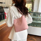 Summer new simple nylon underarm bag Korean niche design alphabet embroidery portable commuter bucket bag