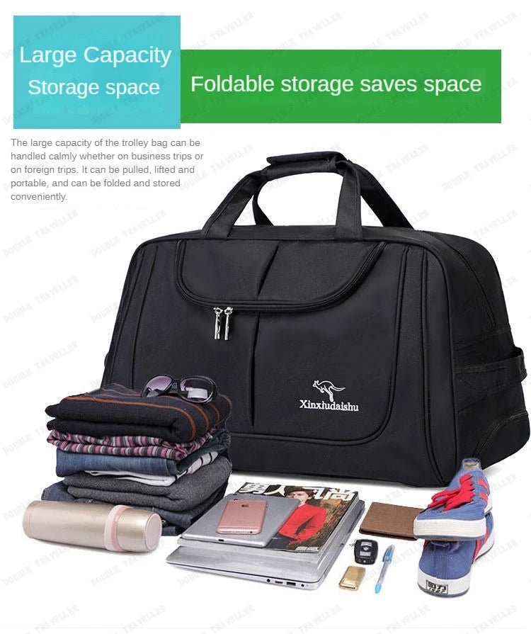 Large Capacity Trolley Bag Men's and Women's Hand Travel Bags Waterproof,lightweight,foldable Duffel Bag Multifunctional Storage