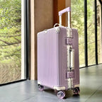 Suitcase Aluminum Frame with Colorful Silent Spinner Wheel TSA Lock Travel Trolley Case 20"Carry-on High-quality Rolling Luggage