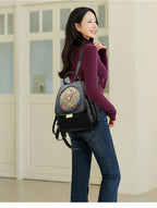 Luxury Women Genuine Leather Backpack Casual Ladies Shoulder Bag Fashion Large Capacity Travel Female Quality Cowhide Knapsack