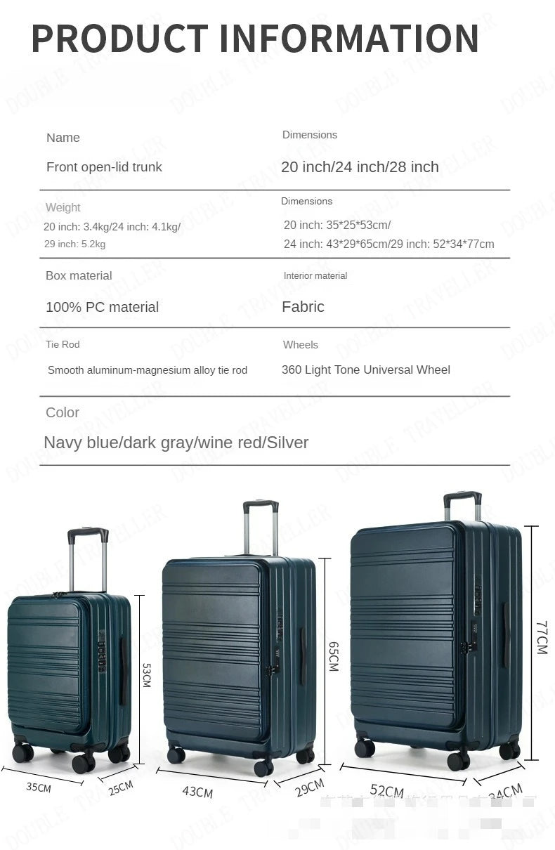 Large Capacity Travel Suitcase Rolling Luggage Suitcase Zipper Trolley Case Combination Lock Travel Suitcases with Wheels