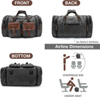 Canvas Leather Weekender Duffle Bag
