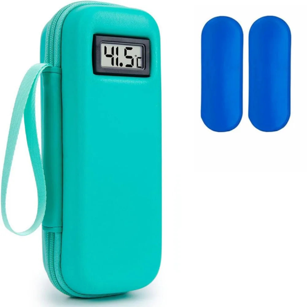 Insulin Cooler Travel Case with Thermometer Display Waterproof Medicine Organizer Bag Insulin Cooling Bag for Diabetics