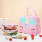 3D Cartoon Insulated Lunch Bag Thermal Food Container Bag for Students Portable Handheld Lunch Box Tote with Easy-Carry Handle