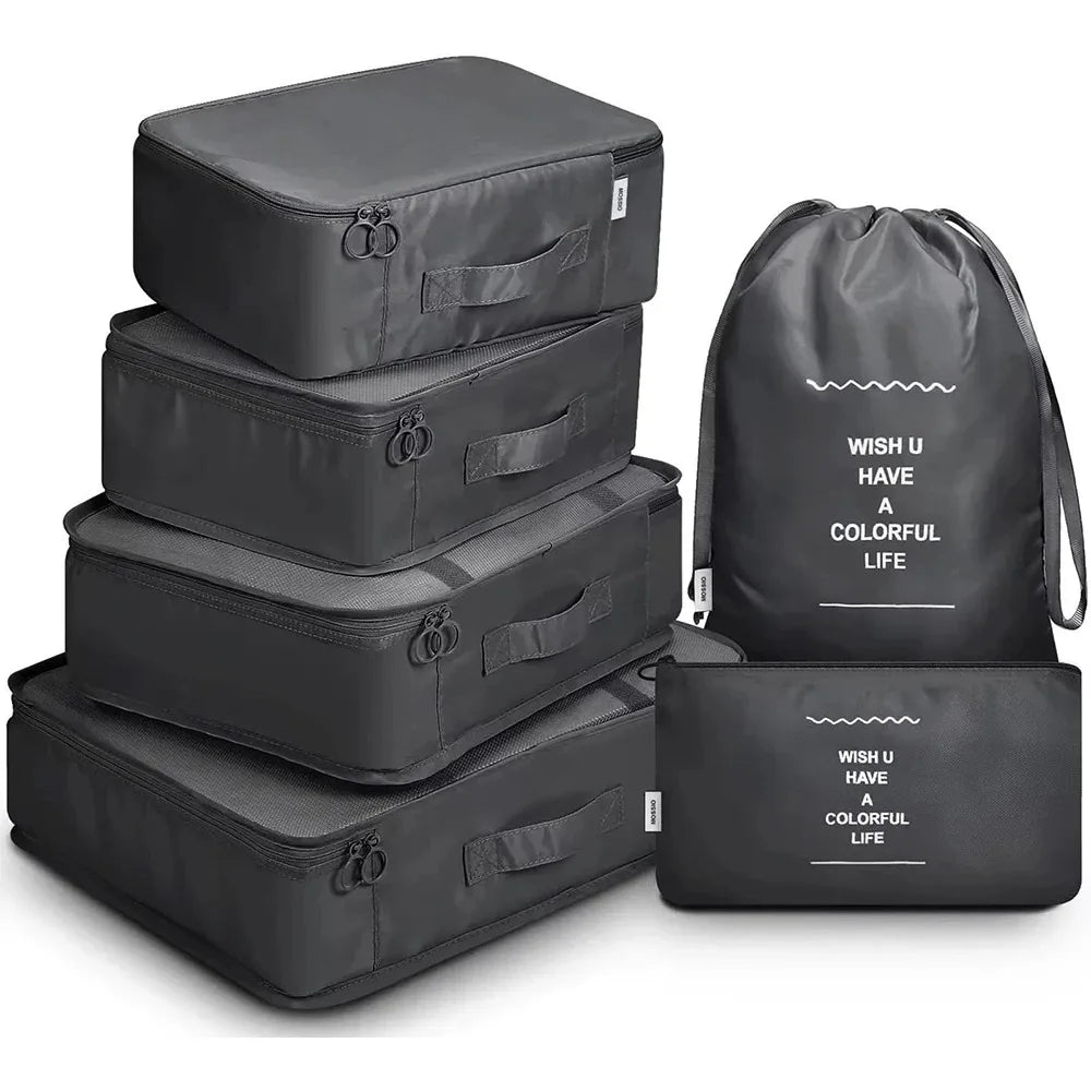 6 Piece Travel Packing Cubes Set