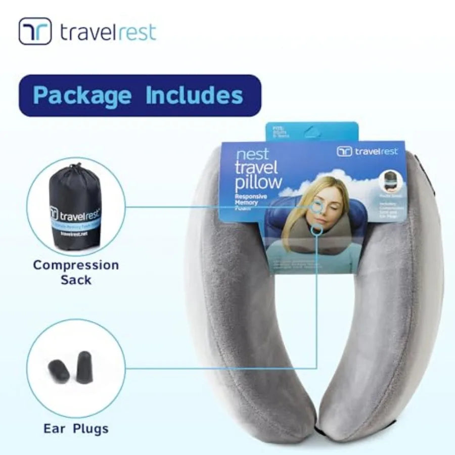 Compact Memory Foam Travel Pillow