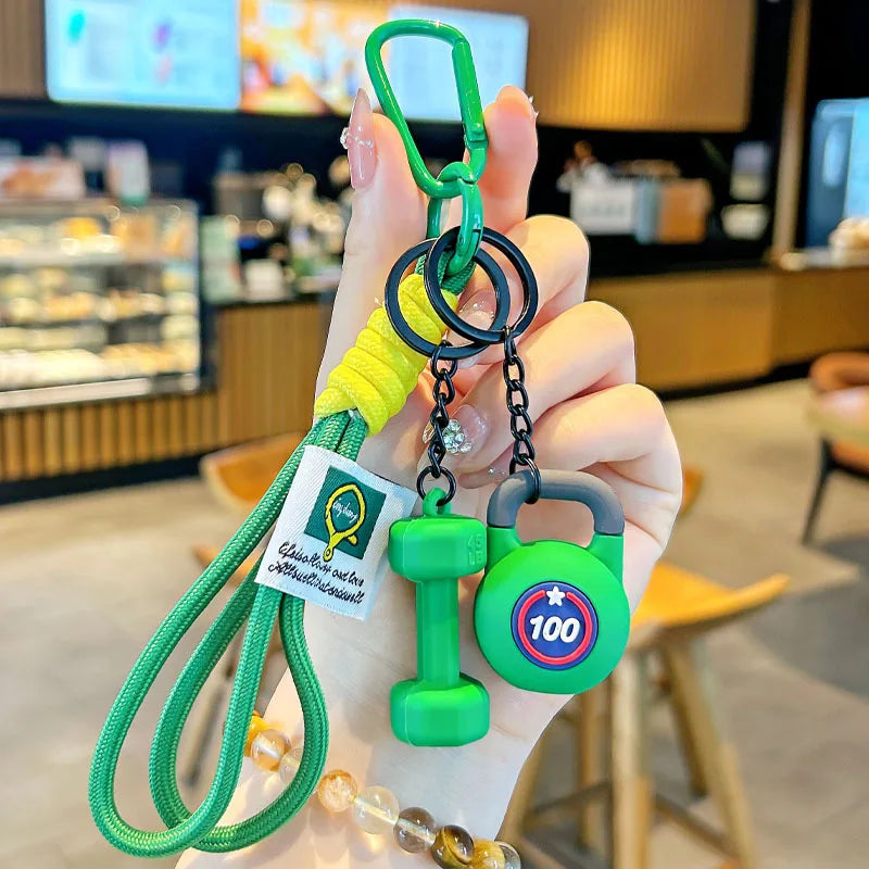 Fitness Keychain for Gym Lovers Premium Gift Sports Enthusiasts Accessories for Workout Bags Water Bottles D-shaped Buckle