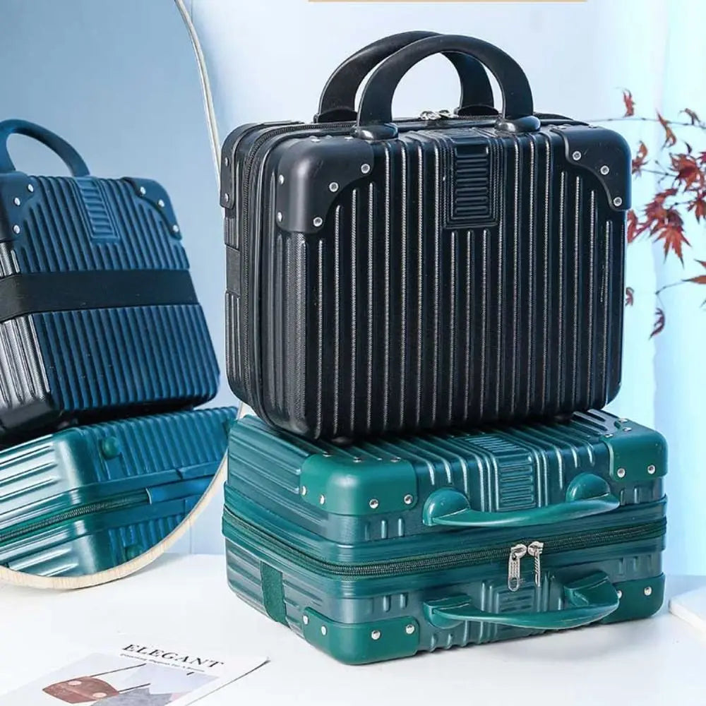 Hot Cosmetic Box 14 inch Mini Travel Suitcase Cosmetic Box Hand Luggage Organizer Makeup Case Small Password Box Boarding Case