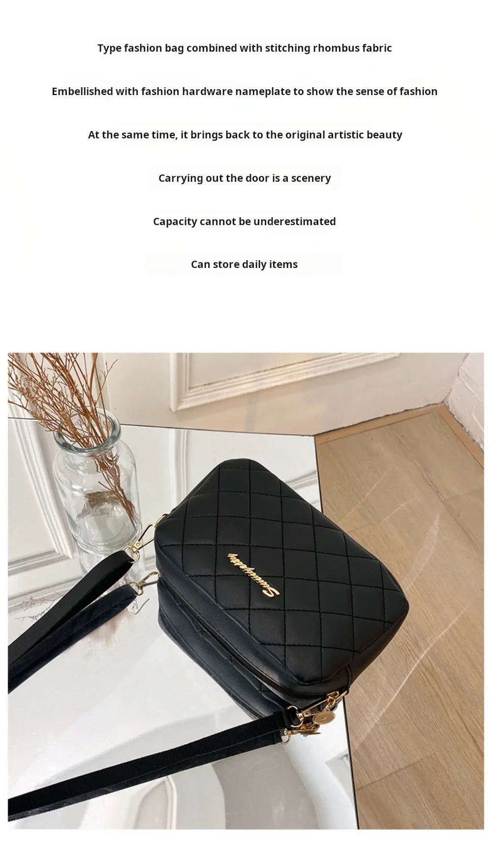 2025 tassel women's small crossbody bag trend diamond grid embroidery camera women's shoulder bag fashion chain crossbody bag
