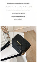 2025 tassel women's small crossbody bag trend diamond grid embroidery camera women's shoulder bag fashion chain crossbody bag