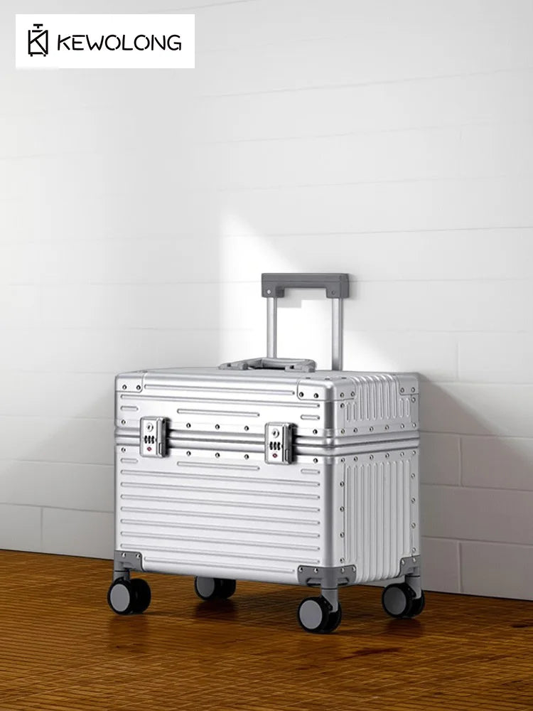 Right Angle Aluminum Suitcase, Top Opening Hard Shell Carry-On Luggage with 360° Spinner Wheels, Camera GearPhotography trolley