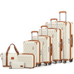 7-Piece Lightweight Durable Luggage Set, Family Travel Suitcase with TSA Lock and Smooth Spinner Wheels