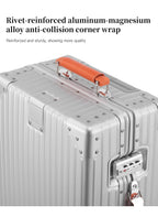 Jelly wheel all-aluminum magnesium alloy suitcase 20-inch carry-on luggage, sit-on suitcase with lock, 28-inch telescopic handle