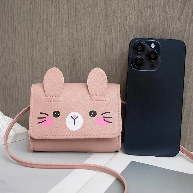 Kids Mini Handbag, Cute PU Shoulder Bag for Girls, Princess Coin Purse Wallet for Baby