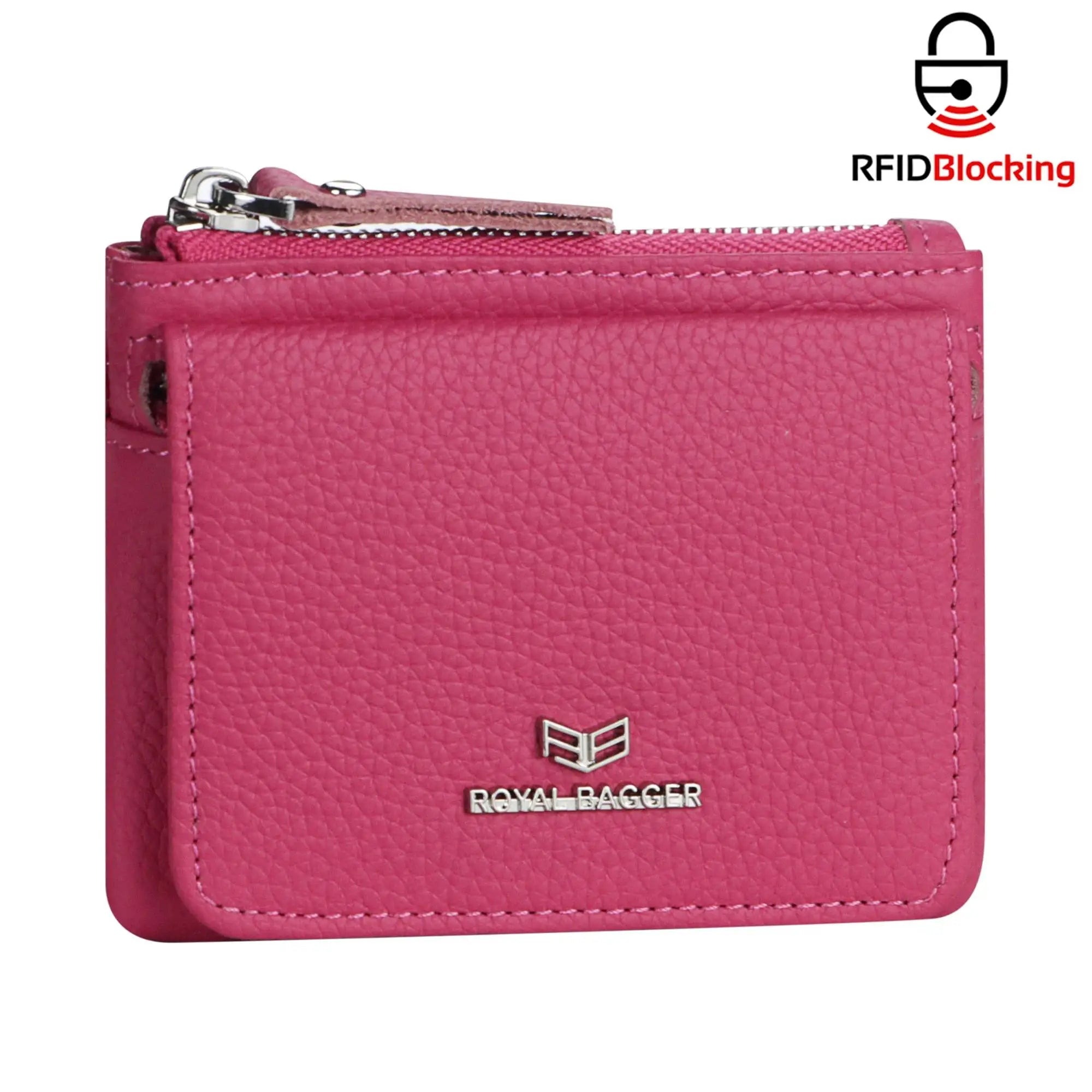 Royal Bagger Genuine Leather Women's Coin Purse Woman card holder wallet RFID Blocking Small Wallet Casual Zipper Change Pouch