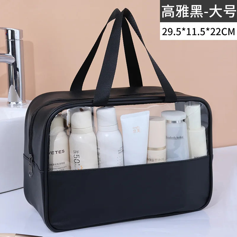 Portable Travel Cosmetic Bag Women Transparent Makeup Bag Large-Capacity Bath Wash Bags Multifunction Waterproof Storage Case