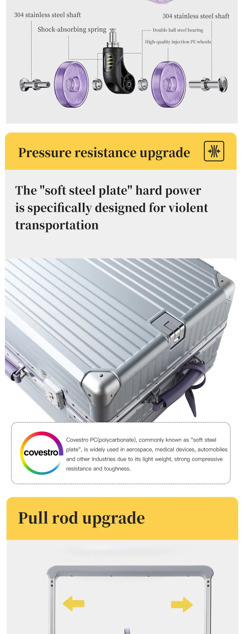 Women's Wide-Tube Telescopic Handle Luggage 2025 New Style 20-inch Carry-On Suitcase