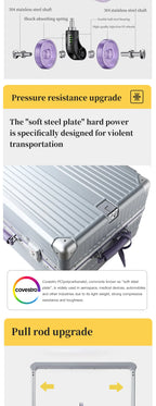 Women's Wide-Tube Telescopic Handle Luggage 2025 New Style 20-inch Carry-On Suitcase